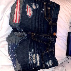 American flag jean shorts
